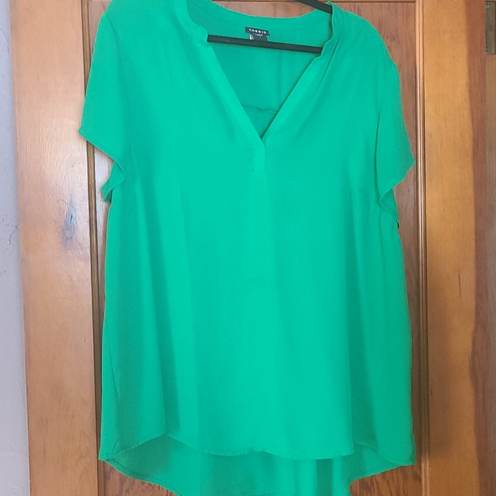 Torrid Short Sleeve Georgette Pullover Blouse